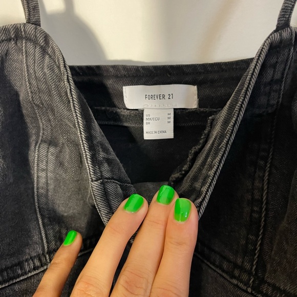 Grunge grey denim button up mini dress - Picture 4 of 8